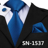 New Clasic Grey Tie for Men Silk Fabric Jacquard Woven Tie Hanky Cufflinks Set for Men Designer Fashion Silk Ties