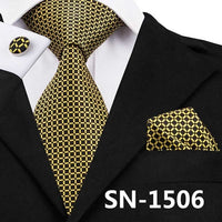 New Clasic Grey Tie for Men Silk Fabric Jacquard Woven Tie Hanky Cufflinks Set for Men Designer Fashion Silk Ties