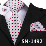 New Clasic Grey Tie for Men Silk Fabric Jacquard Woven Tie Hanky Cufflinks Set for Men Designer Fashion Silk Ties