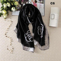 Women Silk Scarf Designer Plaid Summer Beach Shawls and Foulard Wrap Scarves Female Pure Silk Beach Stole
