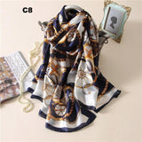 Women Silk Scarf Designer Plaid Summer Beach Shawls and Foulard Wrap Scarves Female Pure Silk Beach Stole