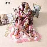 Women Silk Scarf Designer Plaid Summer Beach Shawls and Foulard Wrap Scarves Female Pure Silk Beach Stole