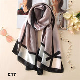 Women Silk Scarf Designer Plaid Summer Beach Shawls and Foulard Wrap Scarves Female Pure Silk Beach Stole