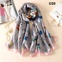 Women Silk Scarf Designer Plaid Summer Beach Shawls and Foulard Wrap Scarves Female Pure Silk Beach Stole