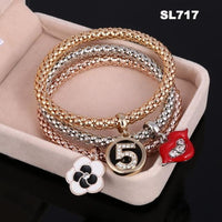 3 Pcs/Set Crystal Owl Heart Charm Bracelets & Bangles Gold/Silver Plated Elephant Anchor Pendants Rhinestone Bracelets For Women