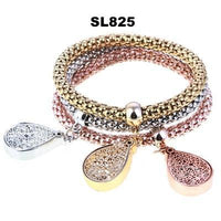 3 Pcs/Set Crystal Owl Heart Charm Bracelets & Bangles Gold/Silver Plated Elephant Anchor Pendants Rhinestone Bracelets For Women