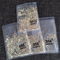 1440pcs Flatback Nail Crystals Rhinestones for Nails 3D Nail Art Decorations SS3-SS12 DIY Glass Gems Stones AB Clear Rose Gold