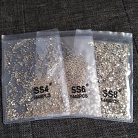 1440pcs Flatback Nail Crystals Rhinestones for Nails 3D Nail Art Decorations SS3-SS12 DIY Glass Gems Stones AB Clear Rose Gold