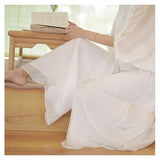 Women Summer Pants Loose Style Women Wide Leg Pants White Oversized Women Boho Pink Pants Female Trousers