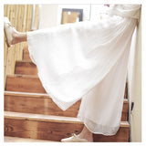 Women Summer Pants Loose Style Women Wide Leg Pants White Oversized Women Boho Pink Pants Female Trousers