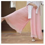 Women Summer Pants Loose Style Women Wide Leg Pants White Oversized Women Boho Pink Pants Female Trousers