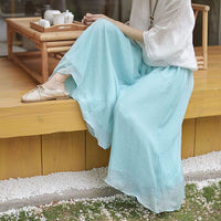 Women Summer Pants Loose Style Women Wide Leg Pants White Oversized Women Boho Pink Pants Female Trousers