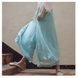 Women Summer Pants Loose Style Women Wide Leg Pants White Oversized Women Boho Pink Pants Female Trousers