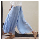 Women Summer Pants Loose Style Women Wide Leg Pants White Oversized Women Boho Pink Pants Female Trousers