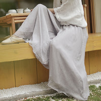 Women Summer Pants Loose Style Women Wide Leg Pants White Oversized Women Boho Pink Pants Female Trousers
