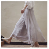 Women Summer Pants Loose Style Women Wide Leg Pants White Oversized Women Boho Pink Pants Female Trousers