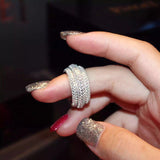 Wieck Full Pave AAA Cubic Zirconia 925 Sterling Silver Simulated stones Women Wedding Engagement Band Ring Size5-11