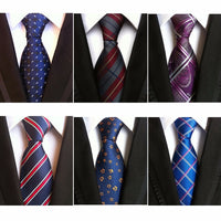 Men's Tie 8cm Plaid Tie Purple Black Floral Ties Blue Striped Necktie Red Wedding For Men Suit Accessories