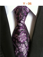 Men's Tie 8cm Plaid Tie Purple Black Floral Ties Blue Striped Necktie Red Wedding For Men Suit Accessories