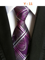 Men's Tie 8cm Plaid Tie Purple Black Floral Ties Blue Striped Necktie Red Wedding For Men Suit Accessories