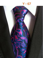 Men's Tie 8cm Plaid Tie Purple Black Floral Ties Blue Striped Necktie Red Wedding For Men Suit Accessories