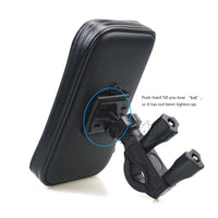 Motorcycle Handlebar Phone Holder Zipper Pocket Waterproof PU Leather Accessories Dual Screw for Harley Kawasaki Touring Cruiser