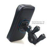 Motorcycle Handlebar Phone Holder Zipper Pocket Waterproof PU Leather Accessories Dual Screw for Harley Kawasaki Touring Cruiser