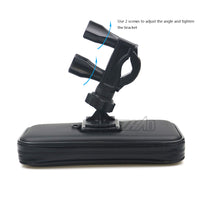 Motorcycle Handlebar Phone Holder Zipper Pocket Waterproof PU Leather Accessories Dual Screw for Harley Kawasaki Touring Cruiser