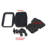 Motorcycle Handlebar Phone Holder Zipper Pocket Waterproof PU Leather Accessories Dual Screw for Harley Kawasaki Touring Cruiser