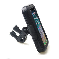Motorcycle Handlebar Phone Holder Zipper Pocket Waterproof PU Leather Accessories Dual Screw for Harley Kawasaki Touring Cruiser