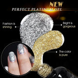 Platinum Gel nail polish Super Shiny Effect Nail Gel Perfect Soak off UV&LED nail color foil chorme Gel Polish