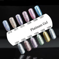 Platinum Gel nail polish Super Shiny Effect Nail Gel Perfect Soak off UV&LED nail color foil chorme Gel Polish