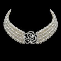 Pearl Dog Necklace Collar Fashion Jeweled Puppy Cat Collar With Bling Rhinestone Diamante Dog Pet  Accessories Supplies