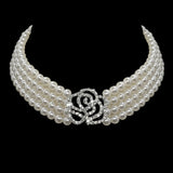 Pearl Dog Necklace Collar Fashion Jeweled Puppy Cat Collar With Bling Rhinestone Diamante Dog Pet  Accessories Supplies