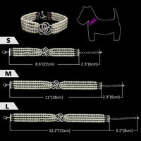 Pearl Dog Necklace Collar Fashion Jeweled Puppy Cat Collar With Bling Rhinestone Diamante Dog Pet  Accessories Supplies