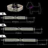 Pearl Dog Necklace Collar Fashion Jeweled Puppy Cat Collar With Bling Rhinestone Diamante Dog Pet  Accessories Supplies