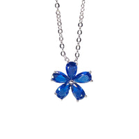 Necklace Pendants For Women S925 Clavicle Chain Sapphire Gemstone Sterling Silver Fine Jewelry Simple Pendant Blue Colar