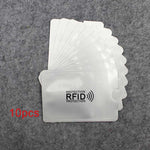 10pcs Anti Rfid Wallet Blocking Reader Lock Bank Card Holder Id Bank Card Case Protection Metal Credit Card Holder Aluminium