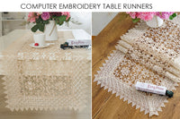 LongShow Luxury Pure Chemical Embroidered Lace Trim Banquet Decoration Hollow-Out Design Table Runner