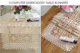 LongShow Luxury Pure Chemical Embroidered Lace Trim Banquet Decoration Hollow-Out Design Table Runner