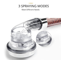 3 Function Adjustable Jetting Shower Head Bathroom High Pressure Water Handheld Saving Anion Filter SPA Shower Heads