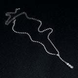 Silver Plated Celebrity Style Drop Crystal Necklace Earrings Jewelry Sets