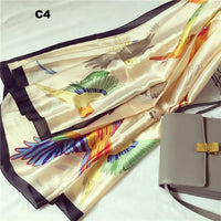 Digital Print Silk Scarf Women Florals Wraps Shawls and Scarf 180cm*90cm