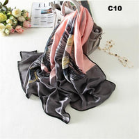Digital Print Silk Scarf Women Florals Wraps Shawls and Scarf 180cm*90cm