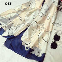 Digital Print Silk Scarf Women Florals Wraps Shawls and Scarf 180cm*90cm
