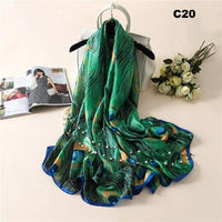 Digital Print Silk Scarf Women Florals Wraps Shawls and Scarf 180cm*90cm