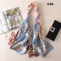 Digital Print Silk Scarf Women Florals Wraps Shawls and Scarf 180cm*90cm