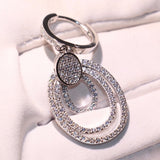 Luxury Jewelry 925 Sterling Silver noble Pave White Clear AAA CZ Drop Dangle Earrings For Women GiFT