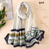 Digital Print Silk Scarf Women Florals Wraps Shawls and Scarf 180cm*90cm