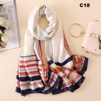 Digital Print Silk Scarf Women Florals Wraps Shawls and Scarf 180cm*90cm